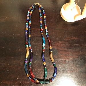 Vintage Multicolor Double Strand Necklace
